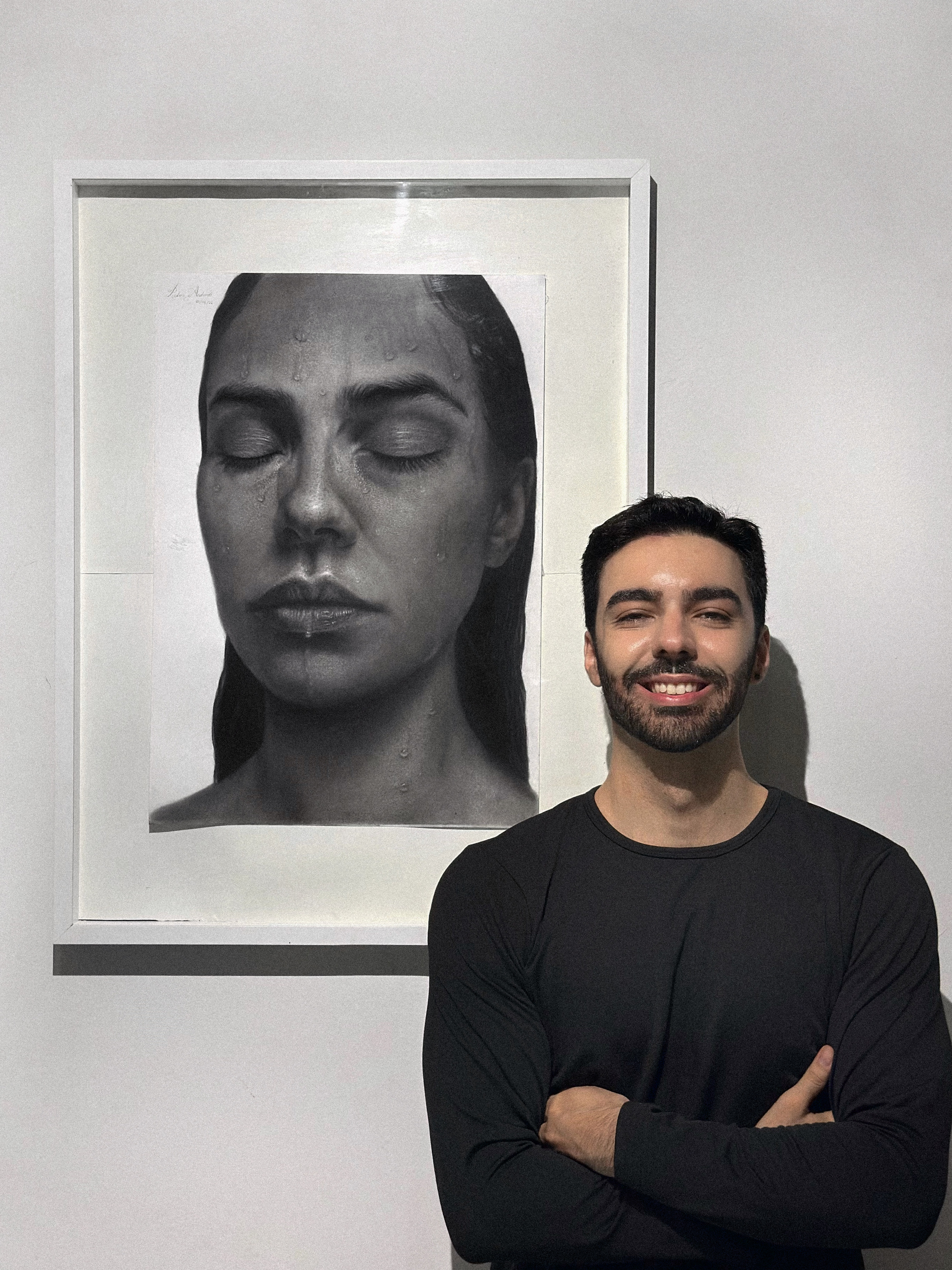 The Last Drop hyperrealistic graphite portrait